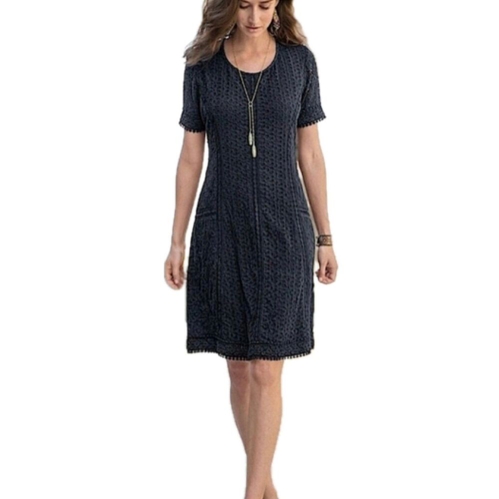 Sundance Women's 100% Cotton Bohemian Embroidered Eyelet Lace River Dress 4 - Picture 1 of 5